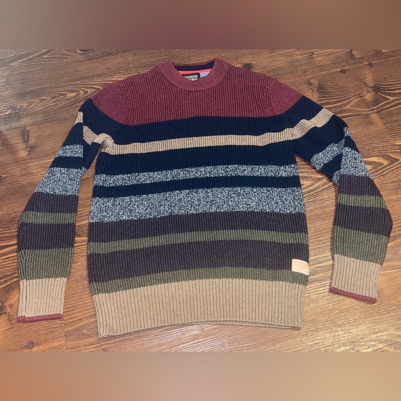 Scotch Soda Relaxed Fit Wool Striped Sweater Men's S Multi
